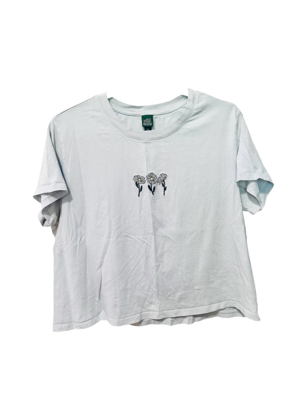 wild fable Light Blue Cropped Floral Tee
